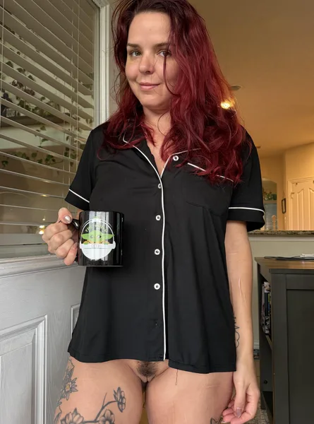 First thing in the morning but my pussy made an appearance.