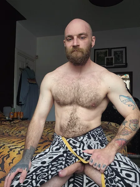 Just out of the shower