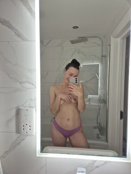 I like looking at my abs after shower