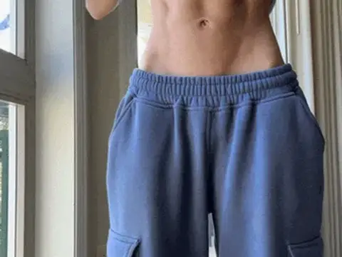 Showing off morning abs